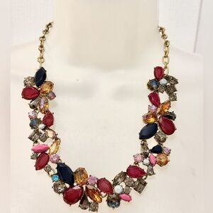 J. Crew Multicolor Acrylic Gemstone Necklace. VTG